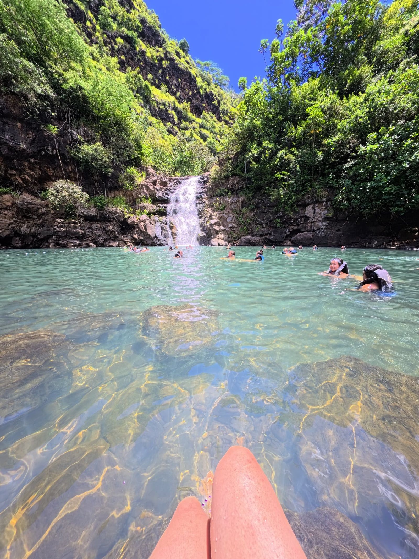 Foto de un visitante del tour por Cataratas Waimea